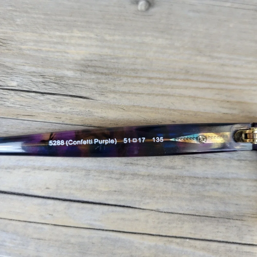Coach Eyeglass Frames HC 6065 5288 Confetti‎ Purple Women 51-17-135 Rectangular